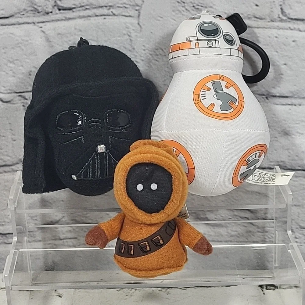 Star Wars Mini Plush Backpack Clip Lot BB8 Darth Vader Jawa Lucas Films
